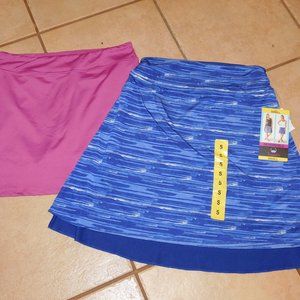 2 TRANQUILITY Blue Reversible Skirt & Pink Skort S